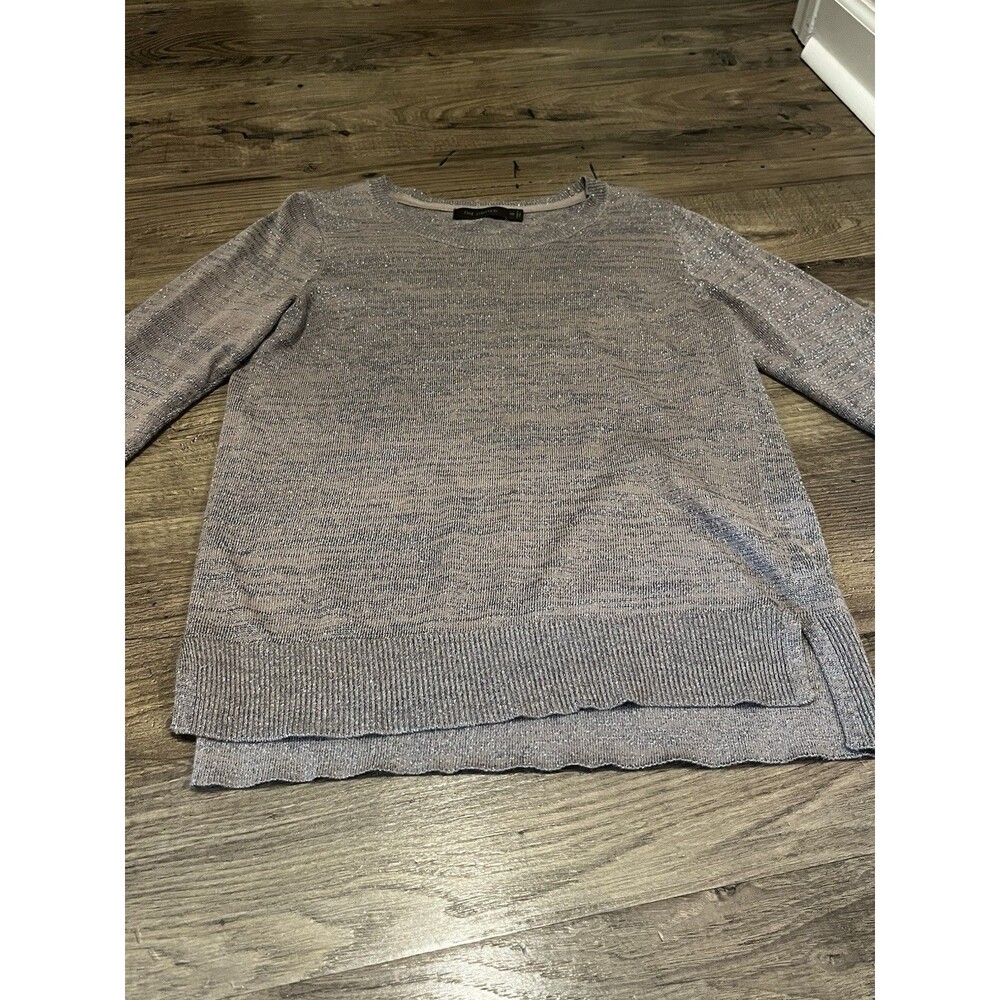 The Limited Heathered Gray Crew Neck Light Sweater - Picture 3 of 8